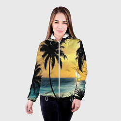 Куртка с капюшоном женская Вечер на отдыхе, цвет: 3D-белый — фото 2