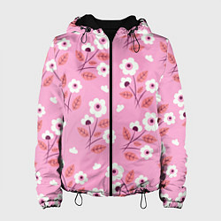 Женская куртка Flowers on pink