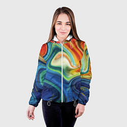 Куртка с капюшоном женская Beautiful waves, цвет: 3D-белый — фото 2