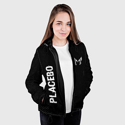 Куртка с капюшоном женская Placebo glitch на темном фоне: надпись, символ, цвет: 3D-черный — фото 2