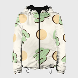 Куртка с капюшоном женская Пустынный кактус, цвет: 3D-черный