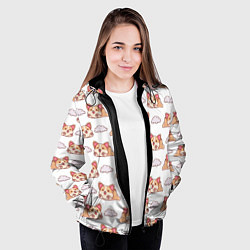 Куртка с капюшоном женская Corgi dreams, цвет: 3D-черный — фото 2