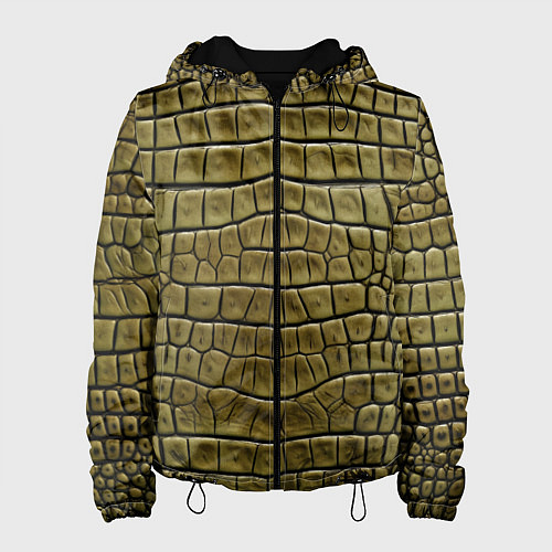 Женская куртка Текстура кожи крокодила / 3D-Черный – фото 1