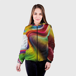 Куртка с капюшоном женская Rainbow waves, цвет: 3D-черный — фото 2