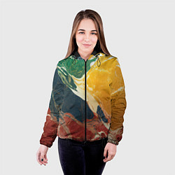 Куртка с капюшоном женская Мраморная радуга, цвет: 3D-черный — фото 2