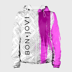 Куртка с капюшоном женская Bon Jovi rock legends: по-вертикали, цвет: 3D-белый