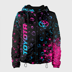 Куртка с капюшоном женская Toyota - neon gradient: надпись, символ, цвет: 3D-черный