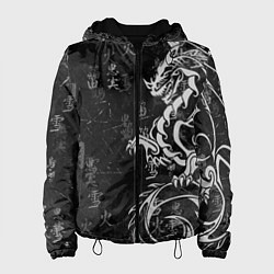 Куртка с капюшоном женская White dragon - grunge, цвет: 3D-черный