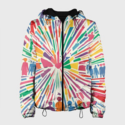 Куртка с капюшоном женская Цветные будни, цвет: 3D-черный