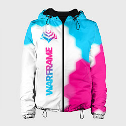 Куртка с капюшоном женская Warframe neon gradient style: по-вертикали, цвет: 3D-черный