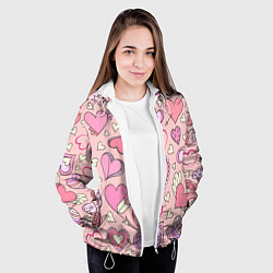 Куртка с капюшоном женская Many many hearts, цвет: 3D-белый — фото 2