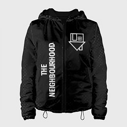 Куртка с капюшоном женская The Neighbourhood glitch на темном фоне: надпись,, цвет: 3D-черный