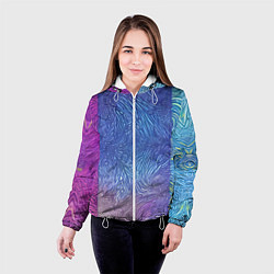 Куртка с капюшоном женская Трёхцветные узоры, цвет: 3D-белый — фото 2