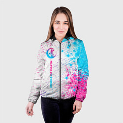Куртка с капюшоном женская Angels of Death neon gradient style: по-вертикали, цвет: 3D-черный — фото 2