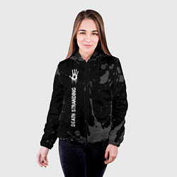Куртка с капюшоном женская Death Stranding glitch на темном фоне: по-вертикал, цвет: 3D-черный — фото 2