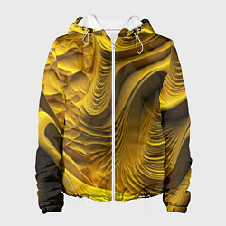 Куртка с капюшоном женская Объемная желтая текстура, цвет: 3D-белый