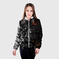 Куртка с капюшоном женская Граффити абстрактный рисунок, цвет: 3D-белый — фото 2