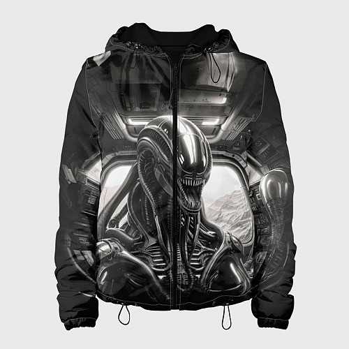 Женская куртка Ксеноморф в каюте космического корабля / 3D-Черный – фото 1
