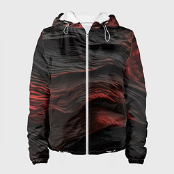Куртка с капюшоном женская Black red texture, цвет: 3D-белый