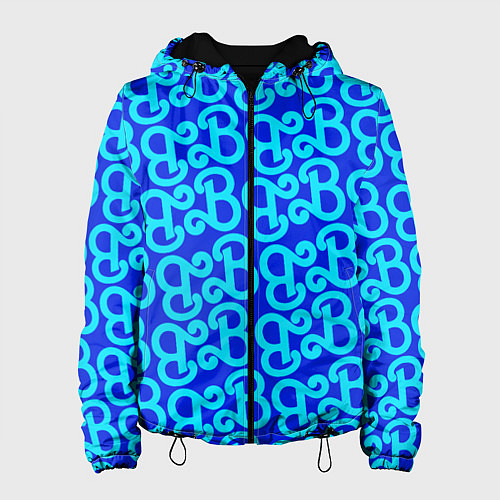 Женская куртка Логотип Барби - синий паттерн / 3D-Черный – фото 1