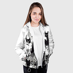 Куртка с капюшоном женская Абстрактные коты, цвет: 3D-белый — фото 2