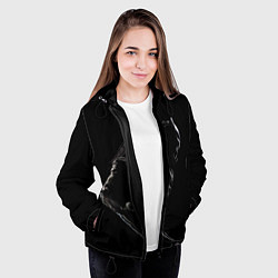 Куртка с капюшоном женская Хищник на черном фоне, цвет: 3D-черный — фото 2