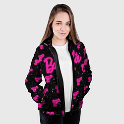 Куртка с капюшоном женская Неоновое оружие и Барби, цвет: 3D-черный — фото 2