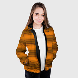 Куртка с капюшоном женская Текстура бревна горизонтальные, цвет: 3D-черный — фото 2