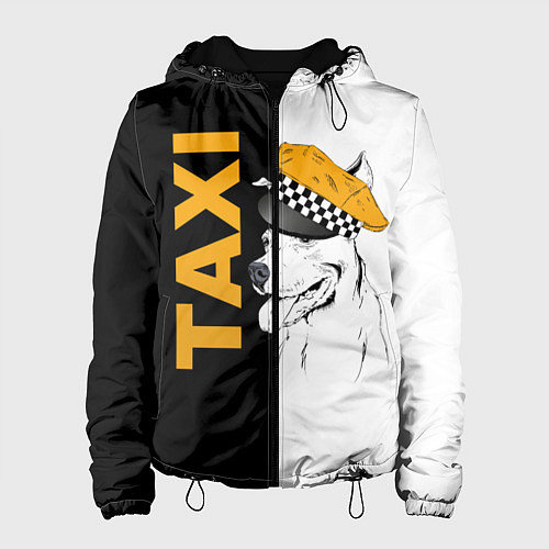Женская куртка Собака в кепке таксиста / 3D-Черный – фото 1