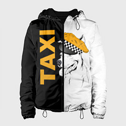 Куртка с капюшоном женская Собака в кепке таксиста, цвет: 3D-черный