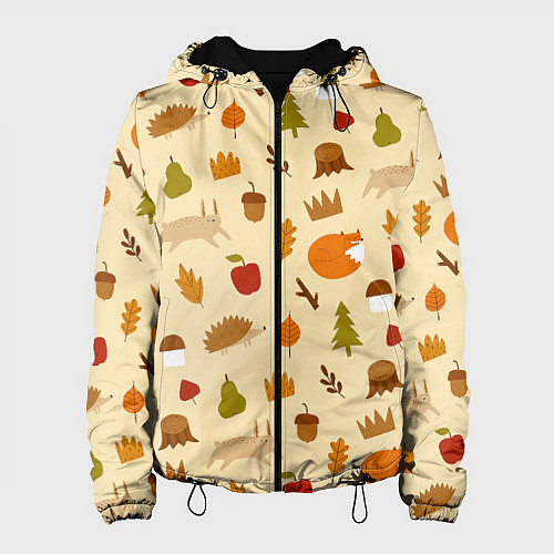 Женская куртка Паттерн - осень / 3D-Черный – фото 1