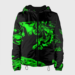 Куртка с капюшоном женская Зеленый светящийся дым, цвет: 3D-черный