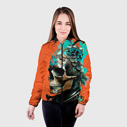 Куртка с капюшоном женская Art skull - irezumi - Japan, цвет: 3D-черный — фото 2