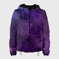Куртка с капюшоном женская Реалистичный космос, цвет: 3D-черный