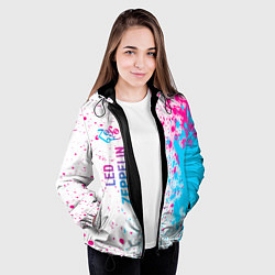 Куртка с капюшоном женская Led Zeppelin neon gradient style: по-вертикали, цвет: 3D-черный — фото 2