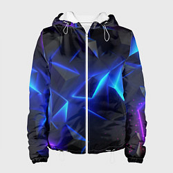 Куртка с капюшоном женская Blue dark neon, цвет: 3D-белый