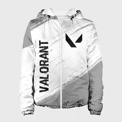 Куртка с капюшоном женская Valorant glitch на светлом фоне: надпись, символ, цвет: 3D-белый