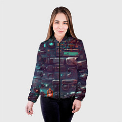 Куртка с капюшоном женская Технические панели, цвет: 3D-черный — фото 2