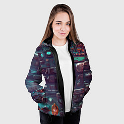 Куртка с капюшоном женская Технические панели, цвет: 3D-черный — фото 2