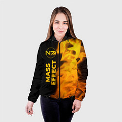Куртка с капюшоном женская Mass Effect - gold gradient: по-вертикали, цвет: 3D-черный — фото 2