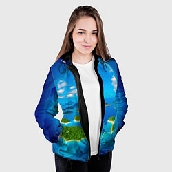 Куртка с капюшоном женская Другой волшебный мир за ледяной стеной, цвет: 3D-черный — фото 2