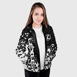 Куртка с капюшоном женская Лексус - распад, цвет: 3D-черный — фото 2