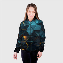 Куртка с капюшоном женская Объемные частицы с подсветкой, цвет: 3D-черный — фото 2