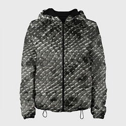 Куртка с капюшоном женская Кожа змеи - текстура, цвет: 3D-черный