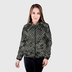 Куртка с капюшоном женская Кожа змеи - текстура, цвет: 3D-черный — фото 2