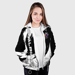 Куртка с капюшоном женская Alpina - белые завихрения, цвет: 3D-белый — фото 2