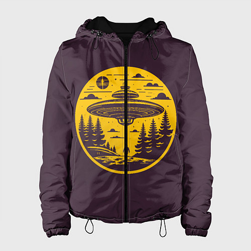 Женская куртка Инопланетное вторжение летающая тарелка / 3D-Черный – фото 1
