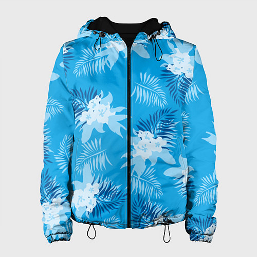 Женская куртка Синие цветы - Vice city - new ver / 3D-Черный – фото 1