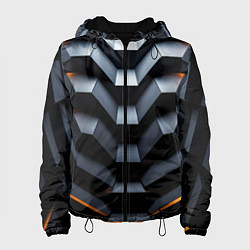 Куртка с капюшоном женская Объемная конструкция, цвет: 3D-черный