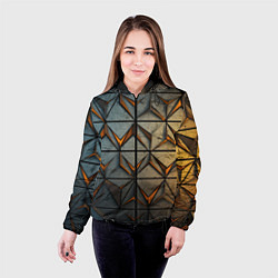 Куртка с капюшоном женская Объемная броня из плит, цвет: 3D-черный — фото 2